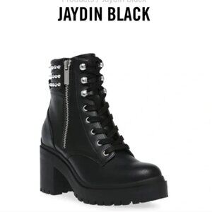 Steve Madden - Jaydin Black Studded Combat Boots - 7